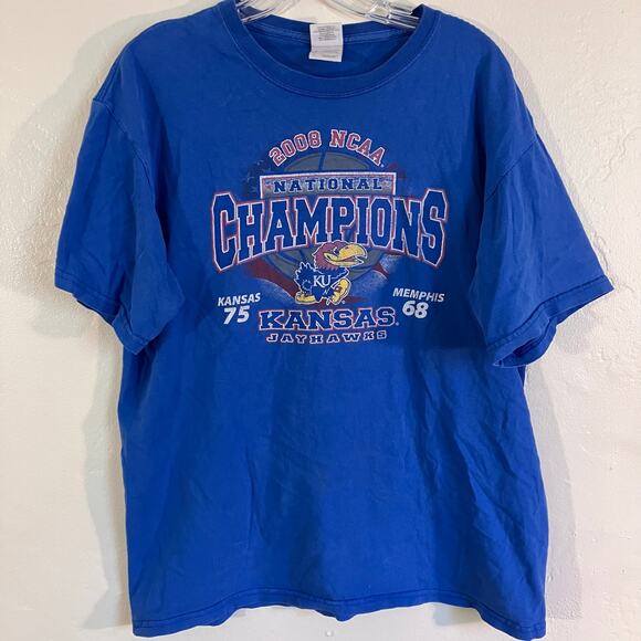 University of Kansas March Madness 2008 National Champions T-shirt - Picture 1 of 4